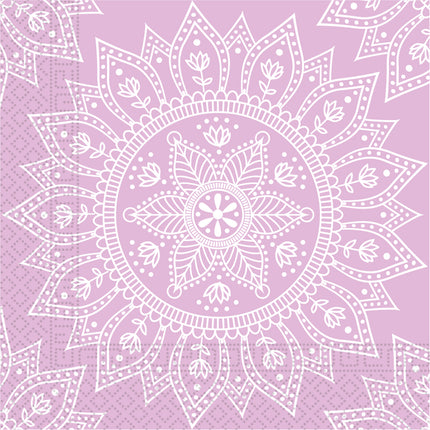 Servilletas Rosas Mandala 33cm 20pcs