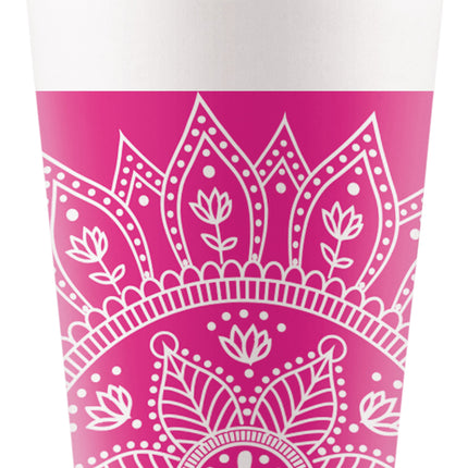 Mandala Taza Fucsia 200ml 8uds