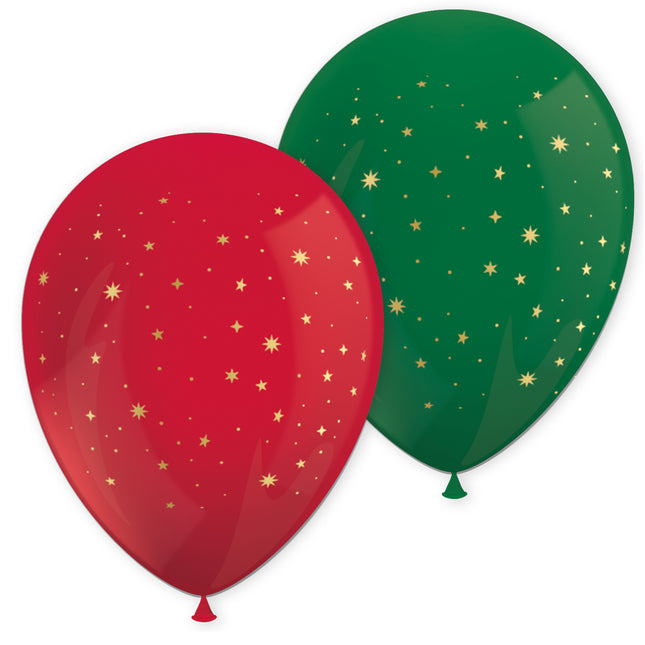 Guirnalda de acebo navideño Globos de látex impresos (3 verdes y 3 rojos) 6St