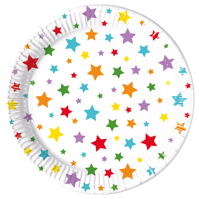 Platos de papel multicolor Bright Stars Fsc Next Generation Grandes 23Cm 8St