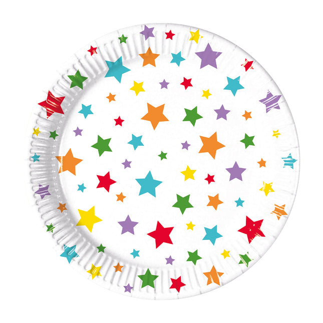 Platos de Papel Multicolor Bright Stars Fsc Next Generation Medium 20Cm 8St