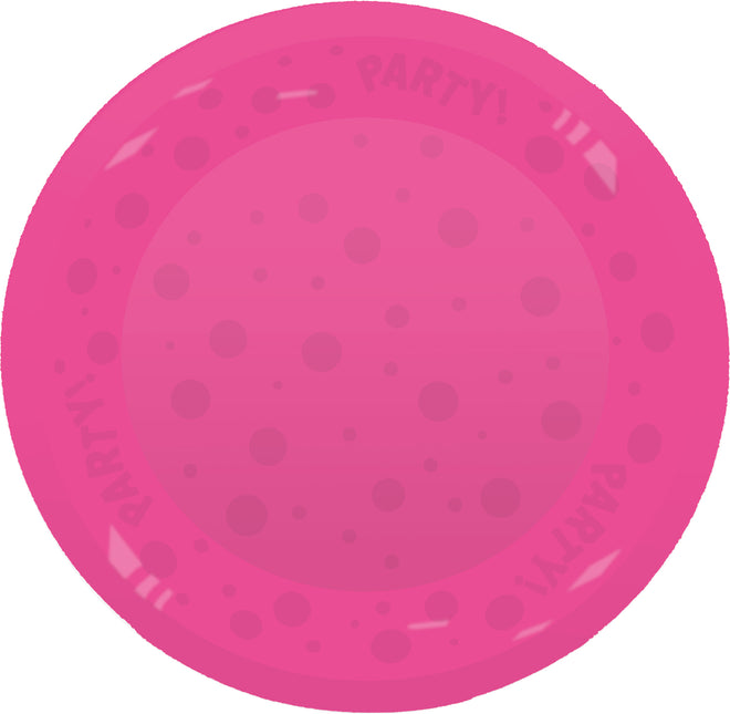 Fiesta Reutilizable Productos Fluorescentes Fiesta Reutilizable Plato Semitransparente 21Cm Fluo Fucsia 1Stand