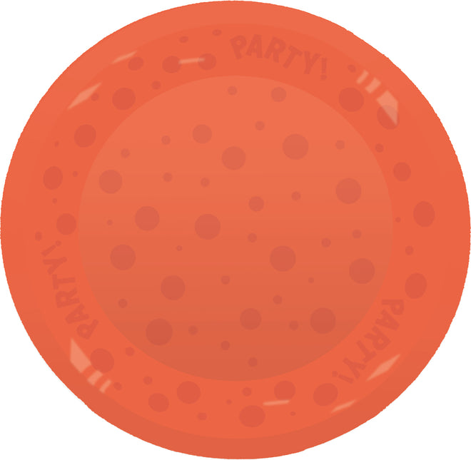 Fiesta Reutilizable Productos Fluorescentes Fiesta Reutilizable Plato Semitransparente 21Cm Naranja Fluo 1St.