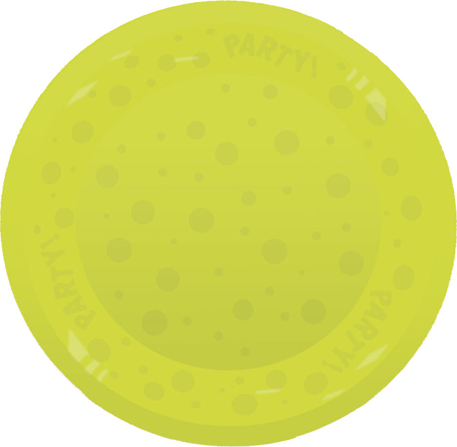 Fiesta Reutilizable Productos Fluorescentes Fiesta Reutilizable Plato Semitransparente 21Cm Amarillo Fluo 1St