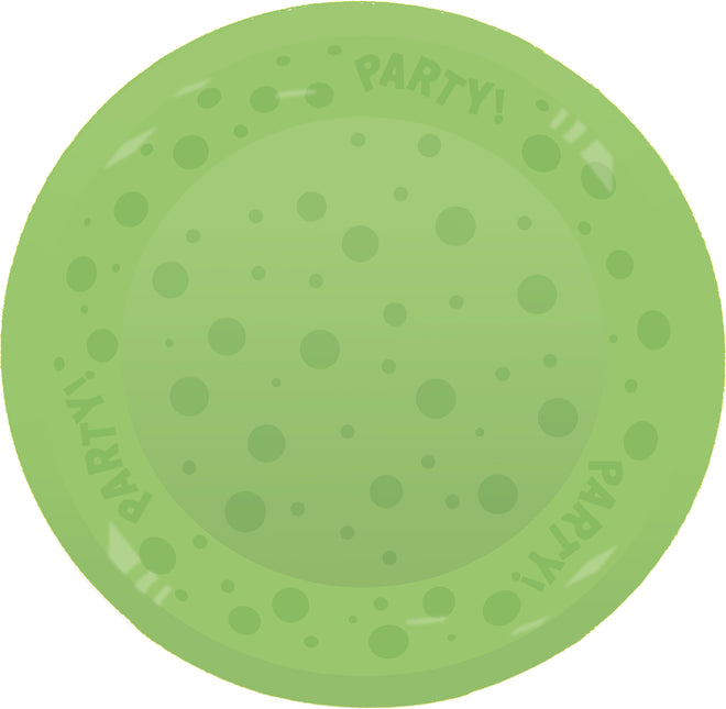 Fiesta Reutilizable Productos Fluorescentes Fiesta Reutilizable Plato Semitransparente 21Cm Verde Fluo 1St
