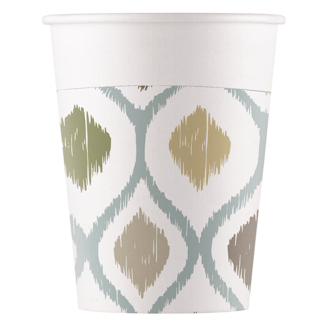 Vasos de papel Everyday Designs Boho Cells Fsc 200Ml (Wm) 8St