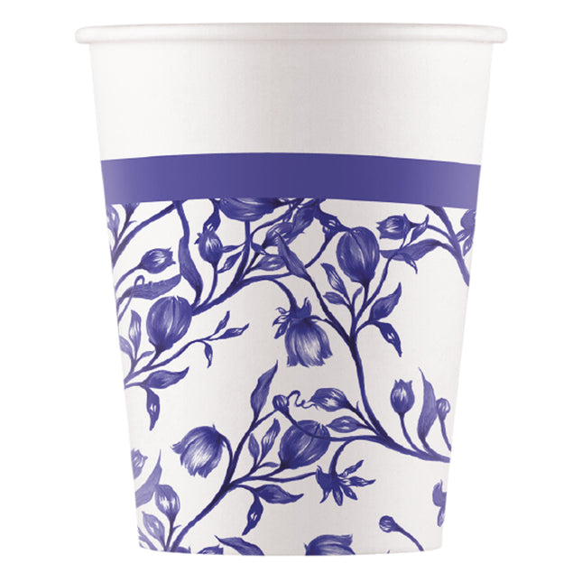 Vasos de Papel Fsc Porcelana Azul Everyday Designs 200Ml (Wm) 8St