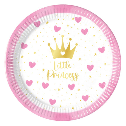 Platos Corazón Princesita 20cm 8pcs