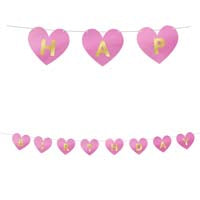 Guirnalda Letra Feliz Cumpleaños Corazones 2,8m