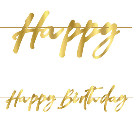 Guirnalda Letra Feliz Cumpleaños Oro