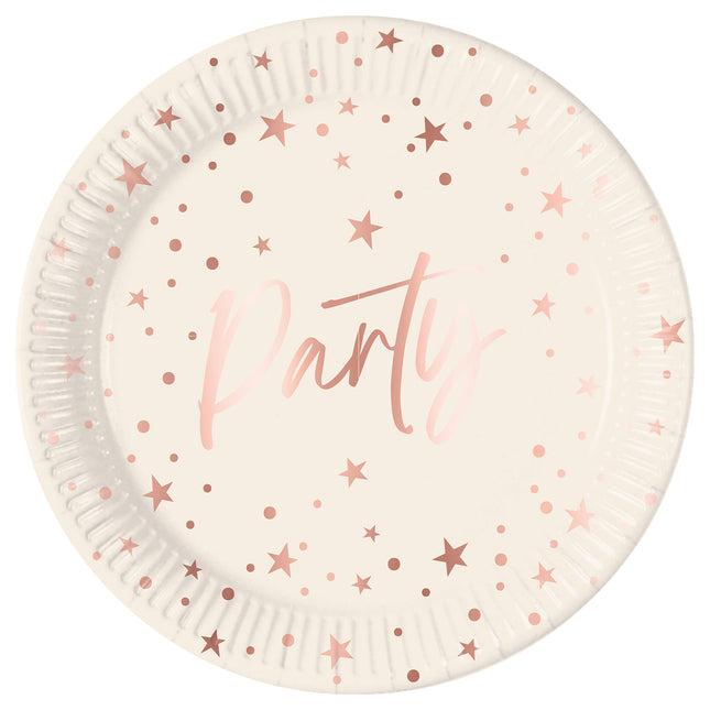 Rose Gold Party Fsc Platos de Papel Next Generation Grandes 23Cm 8St