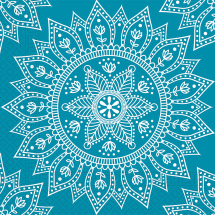 Servilletas Turquesa Mandala 33cm 8pcs
