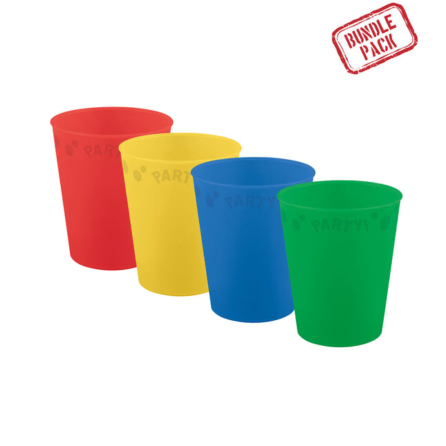 Vasos Reutilizables Fiesta Colores Brillantes Vasos Reutilizables Fiesta 250Ml Colores Brillantes Mezclados 4St