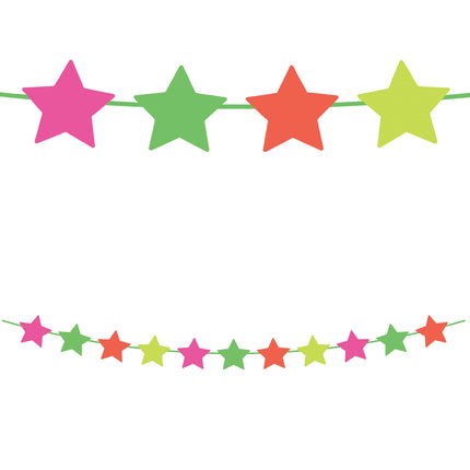 Guirnaldas De Papel Fluorescente Guirnalda De Estrellas De Papel Fsc En Colores Fluo 1St