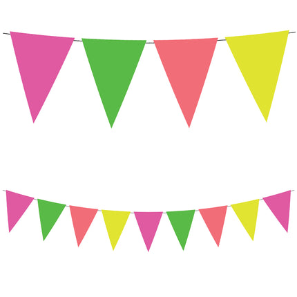 Guirnaldas De Papel Fluorescente Guirnalda Triangular De Papel Fsc En Colores Fluo 1St
