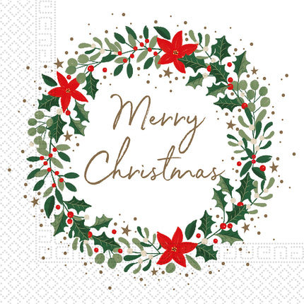 Servilletas de Navidad Blancas 33cm 20ud