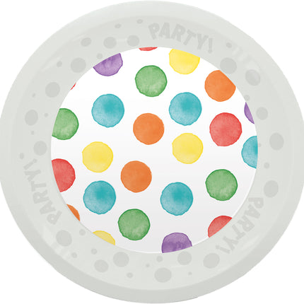 Platos Reutilizables Fiesta Lunares Multicolor 21Cm 4St