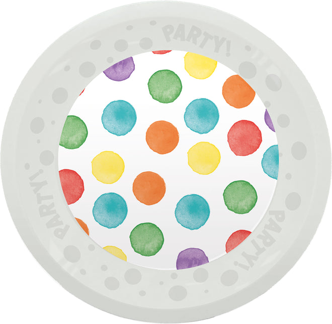 Platos Reutilizables Fiesta Lunares Multicolor 21Cm 4St