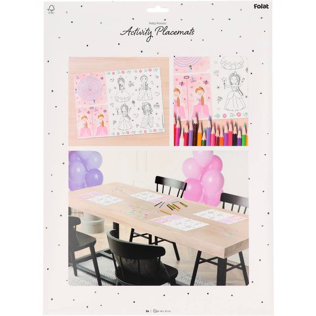 Manteles individuales Princesas 40cm 6pcs