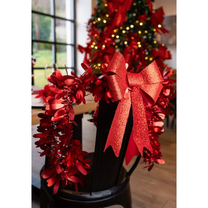 Lazo rojo purpurina 39cm