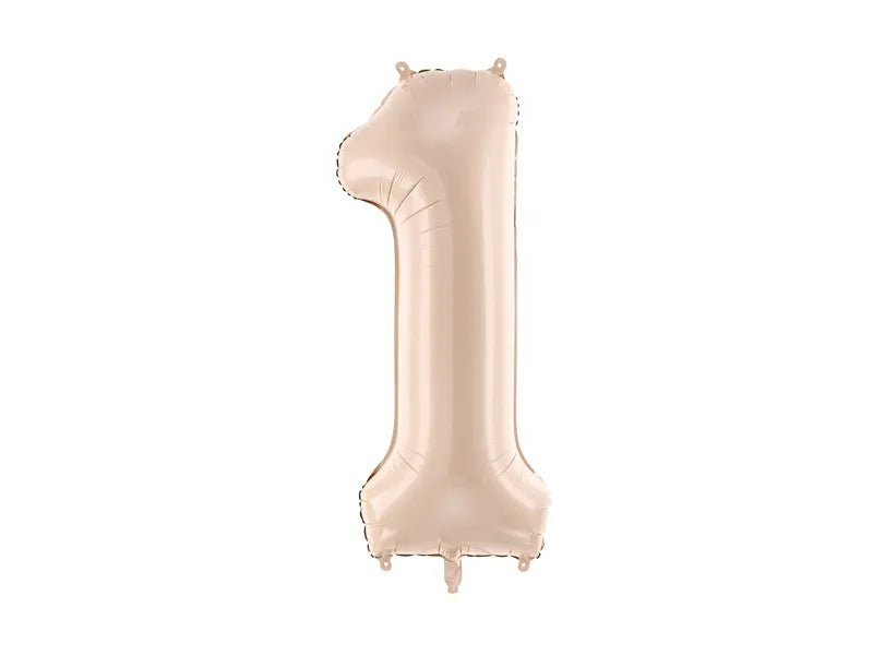 1 Jaar Cijfer Ballon Beige 72cm van Partydeco koop je bij Partywinkel