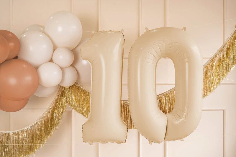1 Jaar Cijfer Ballon Beige Leeg 72cm van Partydeco koop je bij Partywinkel