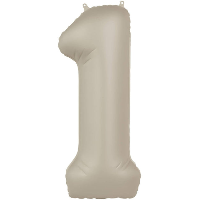 1 Jaar Cijfer Ballon Nude Mat 86cm van Folat koop je bij Partywinkel