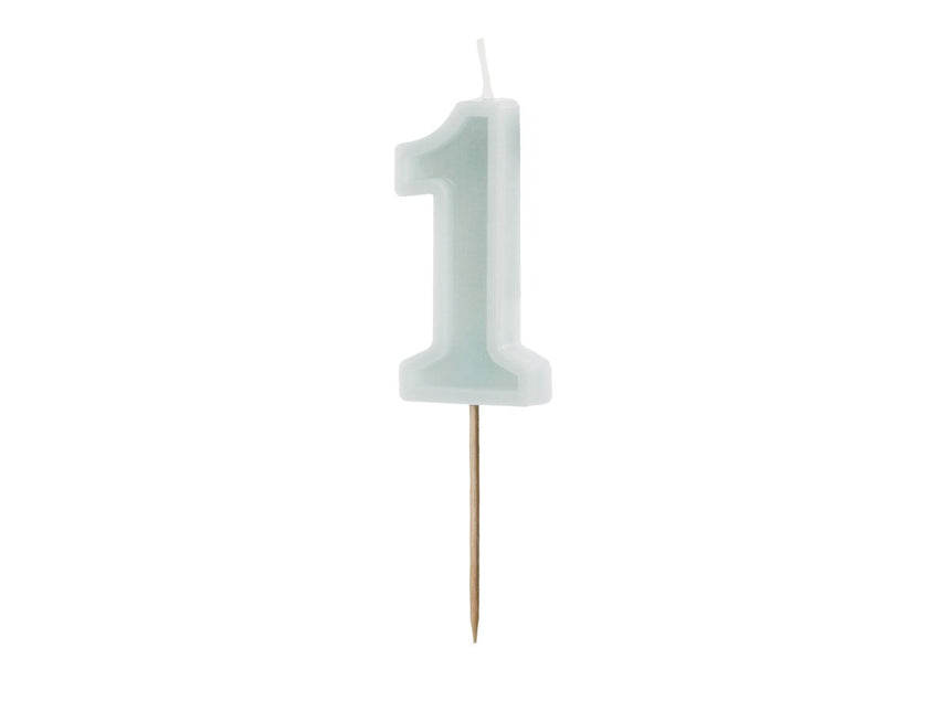 1 Jaar Kaars Lichtgroen 10cm van Partydeco koop je bij Partywinkel