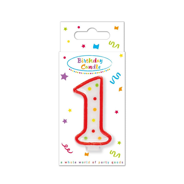 1 Jaar Kaars Rood van Procos koop je bij Partywinkel