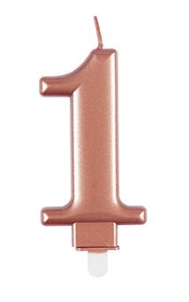 1 Jaar Kaars Rose Goud 10cm van Unique koop je bij Partywinkel