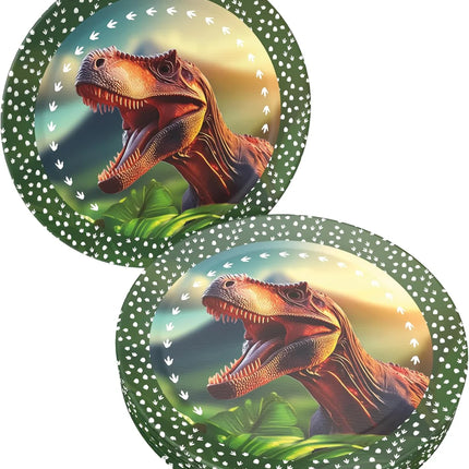 Platos de dinosaurios verdes, 23 cm, 8 unidades