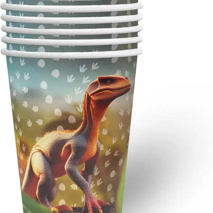 Vasos de dinosaurios de 250 ml, 8 unidades