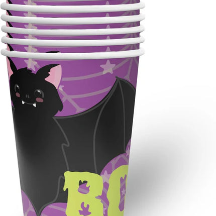 Vasos de Halloween morados «Boo», 250 ml, 8 unidades