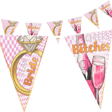 Guirnalda rosa para despedida de soltero, 4 m