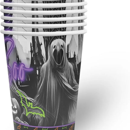 Vasos de Halloween «Boo» de 250 ml, 8 unidades