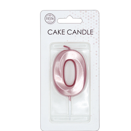 Vela de 0 años, color oro rosa metalizado, 6 cm