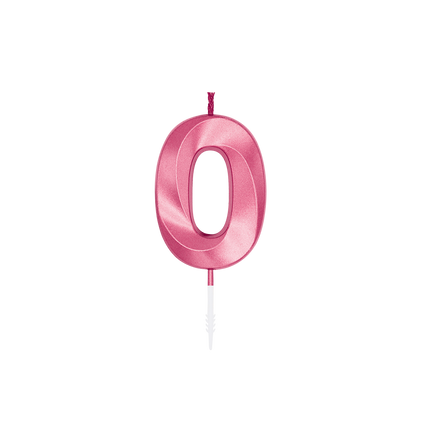 Vela de 0 años, rosa metalizado, 6 cm