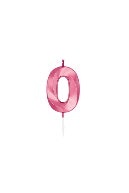 Vela de 0 años, rosa metalizado, 6 cm