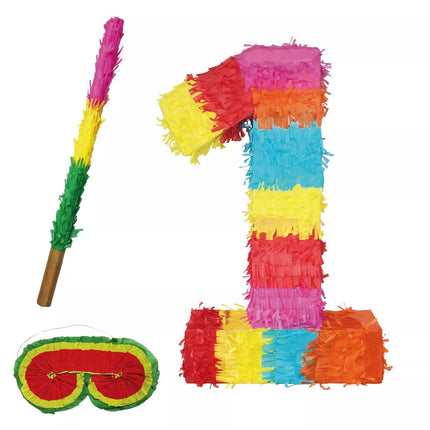 Piñata con el número 1, juego de 3 piezas, 45 cm