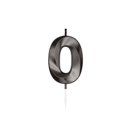 Vela de 0 años, negro metalizado, 6 cm