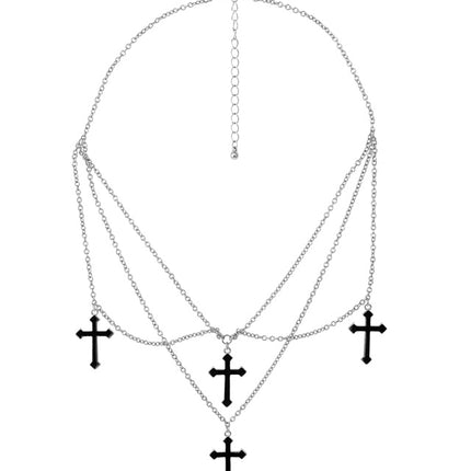 COLLAR CON CRUCES NEGRO