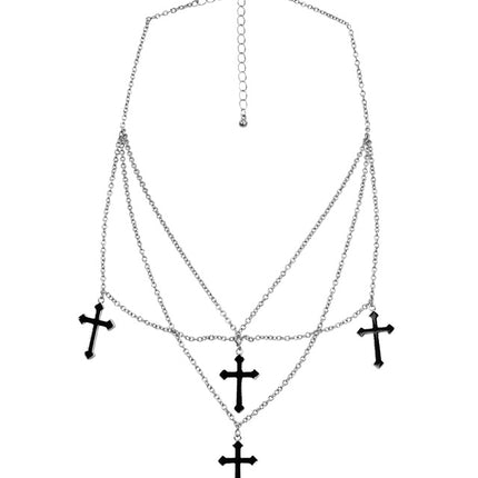 COLLAR CON CRUCES NEGRO