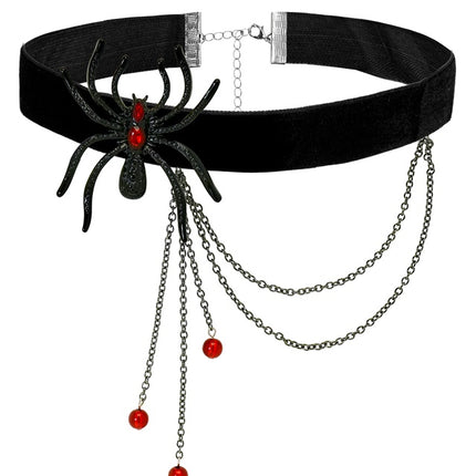 GARGANTILLA ARAÑA CON STRASS ROJA