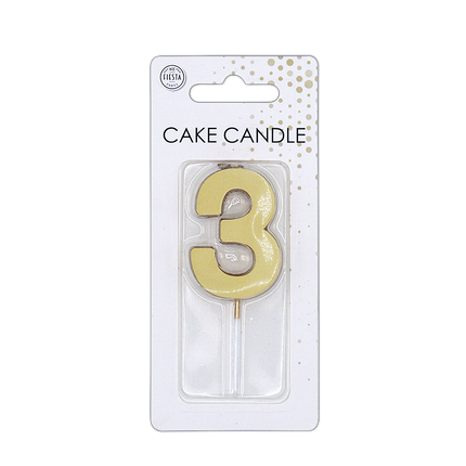 3 velas doradas metalizadas de 4,5 cm