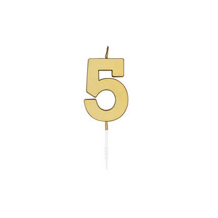 5 velas doradas metalizadas de 4,5 cm