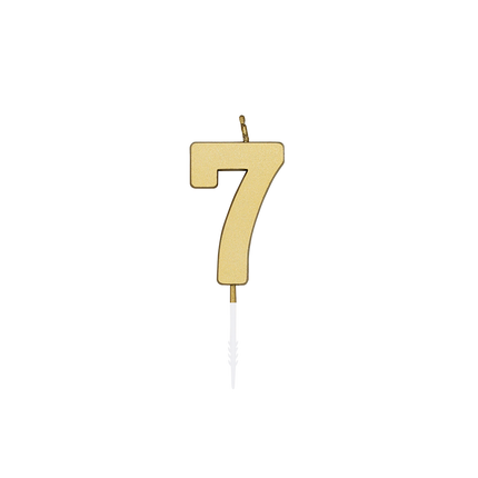 7 velas doradas metalizadas de 4,5 cm