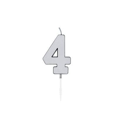 Vela de 4, 4,5 cm, color plata metalizado