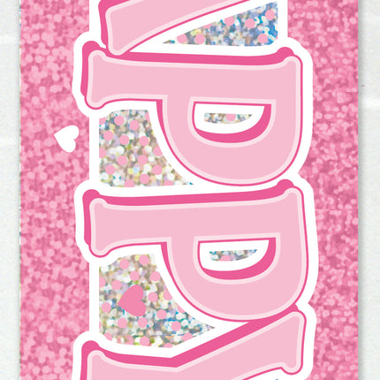 Banderola Rosa Feliz Bautizo 3.65m