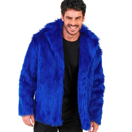 Abrigo de piel Peluche Azul