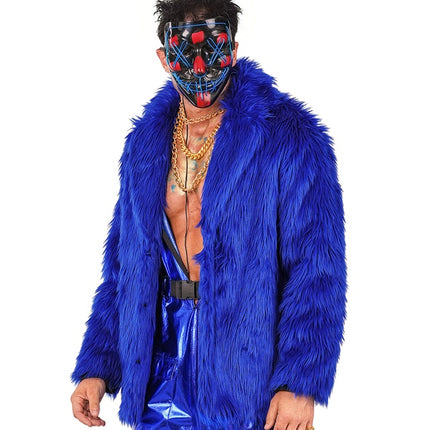 Abrigo de piel Peluche Azul